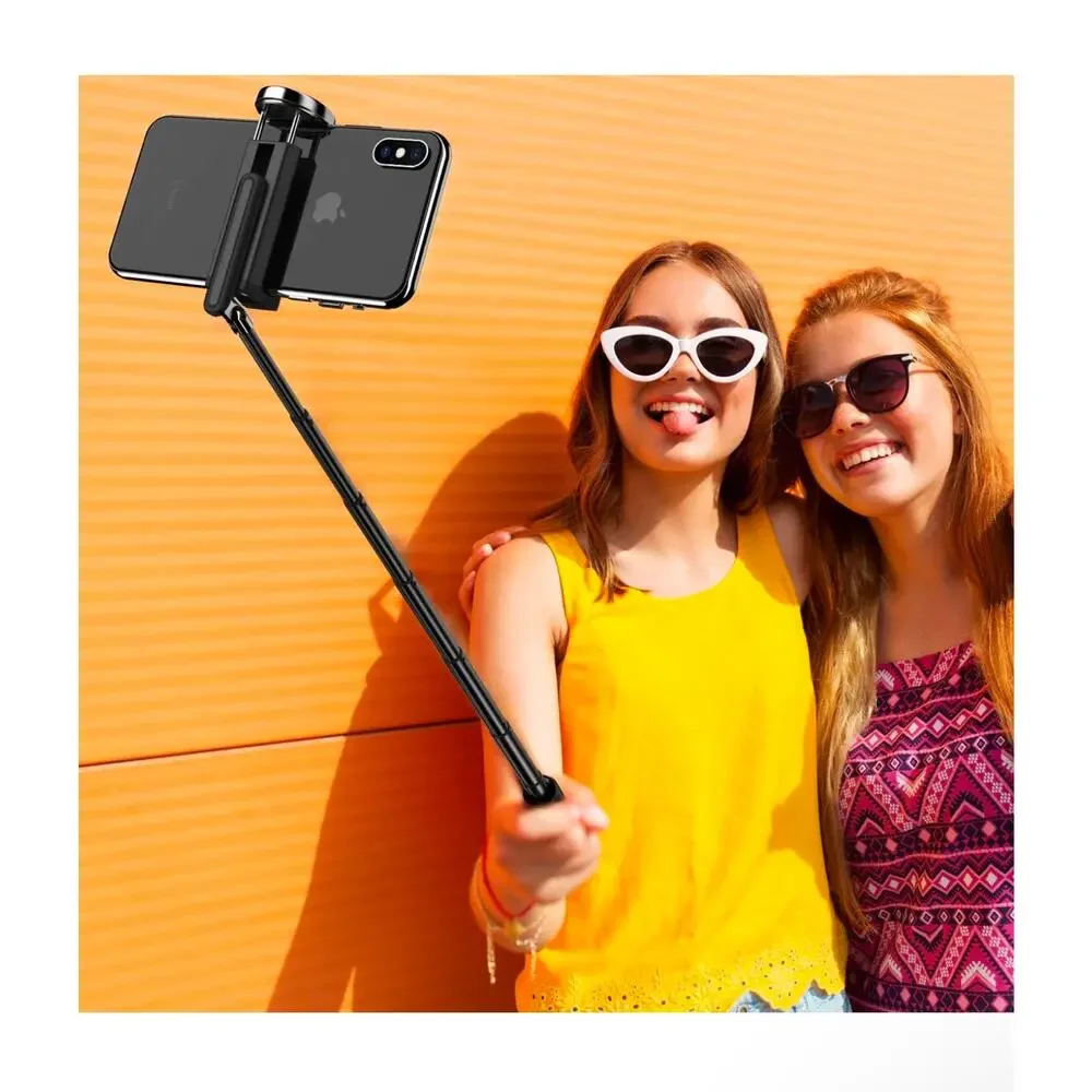 Selfie Stick Tripod, Extendable Aluminum Bluetooth Selfie Stick with Remote